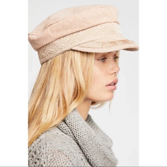 NWOT Free People Cord Insider Pink  Lieutenant Hat